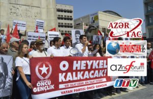 AZERBAYCAN BASININDAN ÖNCÜ GENÇLİK EYLEMİNE YOĞUN İLGİ