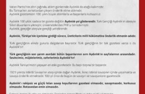 Öncü Gençlik Genel Başkanı Barış Demiralay’ın Aydınlık 100. Yıl Mesajı